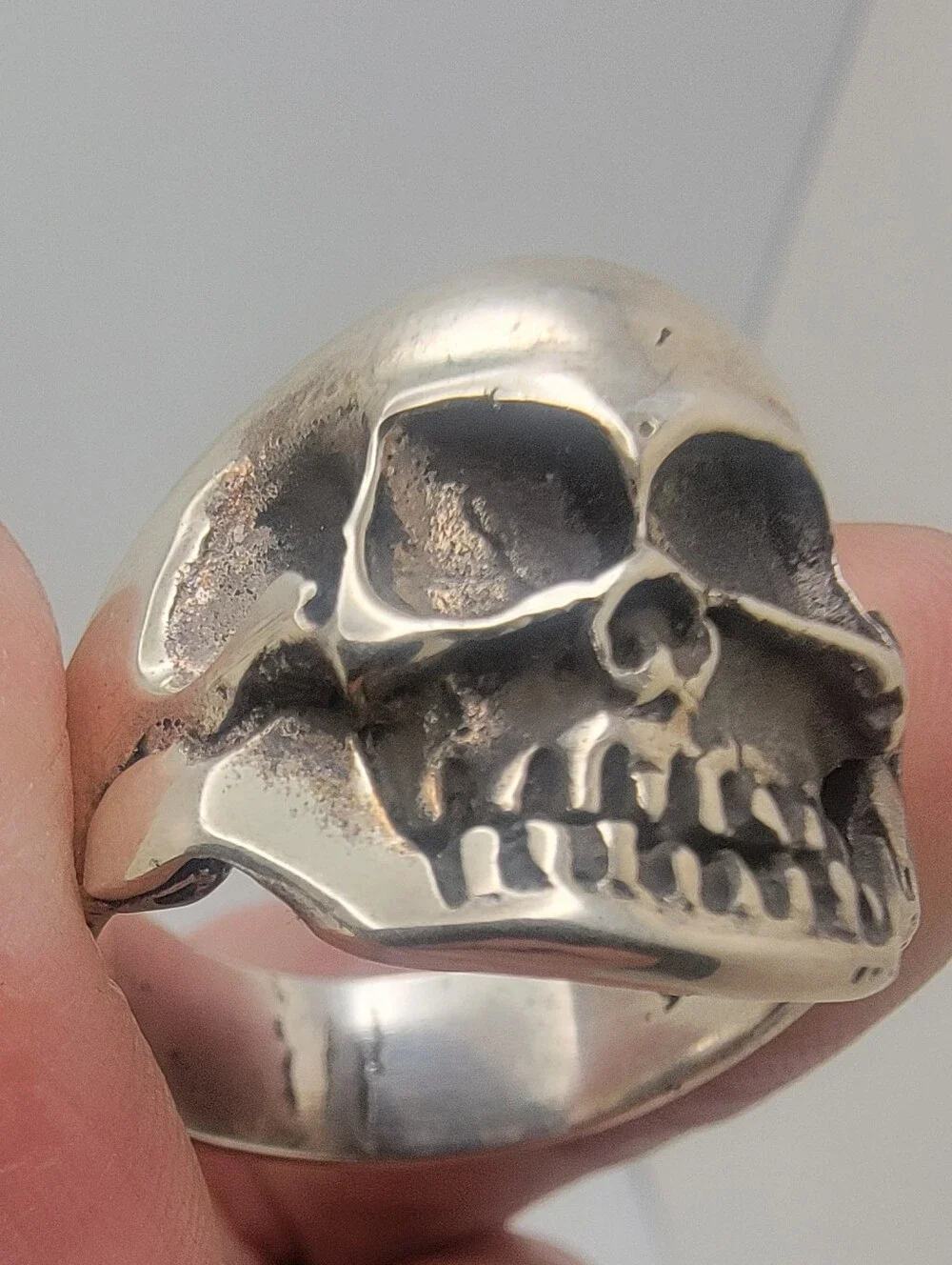 Size 10-3/4 925 Sterling Silver Skull Ring - Bold Statement Accessory